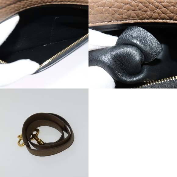 CELINE Trapeze Hand Bag Leather Beige Gold Blue - Picture 13 of 13